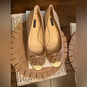 Alex Marie Gold Butterfly Embellished Heels